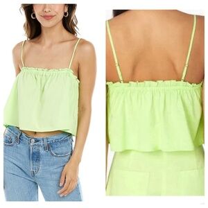 We WORE WHAT NWT RAFFLE CAMI TOP SHARP GREEN
